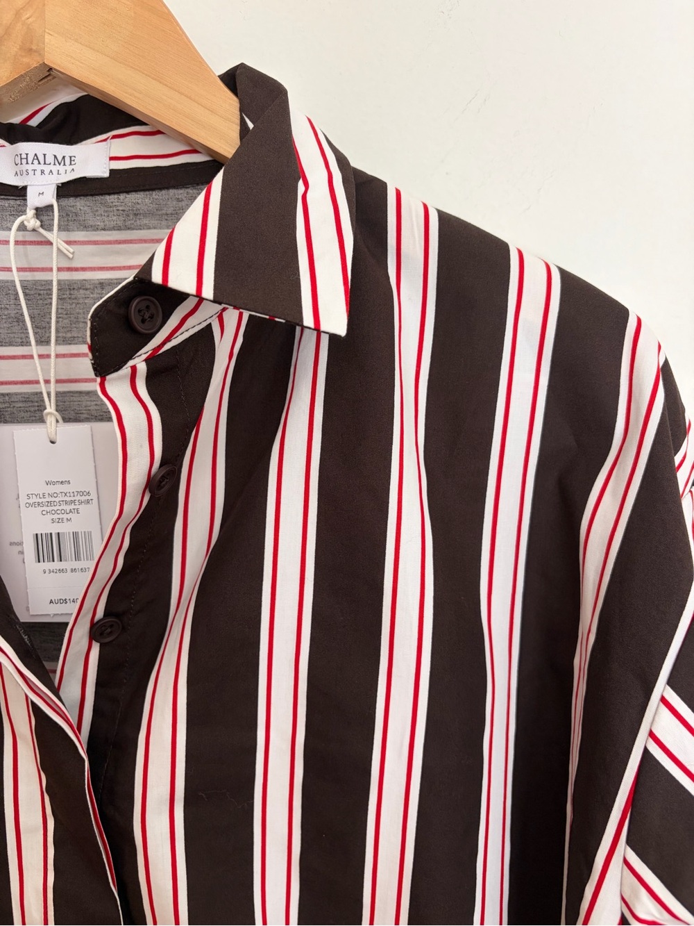 Chalme Australia Striped Poplin Button-down Shirt